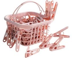 Kleine Waslijnklemmen - Kledinghangers - Kleding Drogen - Windproof Grip - 30 Stuks - Roze