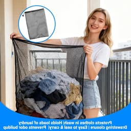 Grote Wasnetzakken met Koord - Set van 2, 70x90cm, Ideaal voor Kleding, Beddengoed en Speelgoed — thumbnail 5