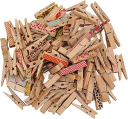 Mini Houten Wasknijpers - Kleine Knijpers Bloem - Kleding Ophangen - Uniek Bloemmotief - 100 Stuks - Houtkleur — thumbnail 5