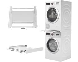 Wasdroger Spacer - Wasstapelaar Droger - Ruimte Besparen - Met Uitschuifbaar Rek - Universeel 60cm - Wit