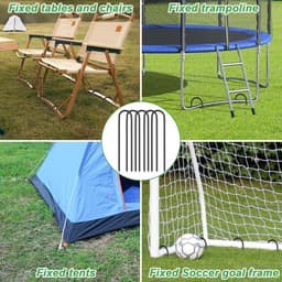 Grondanker - Verzinkt staal - 30 cm - U-vormige vloerharing voor stevige bevestiging - Voor camping en outdoor gebruik — thumbnail 4