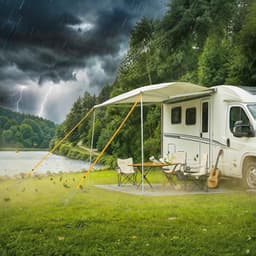 Grondanker - Metaal en Nylon - 40 cm Schroefpen met Verstelbare Spanband en Veer - Voor Caravan en Camper Luifels — thumbnail 5