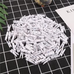 3,5 cm stevige witte houten mini wasknijper fotoclips pak van 100 — thumbnail 2