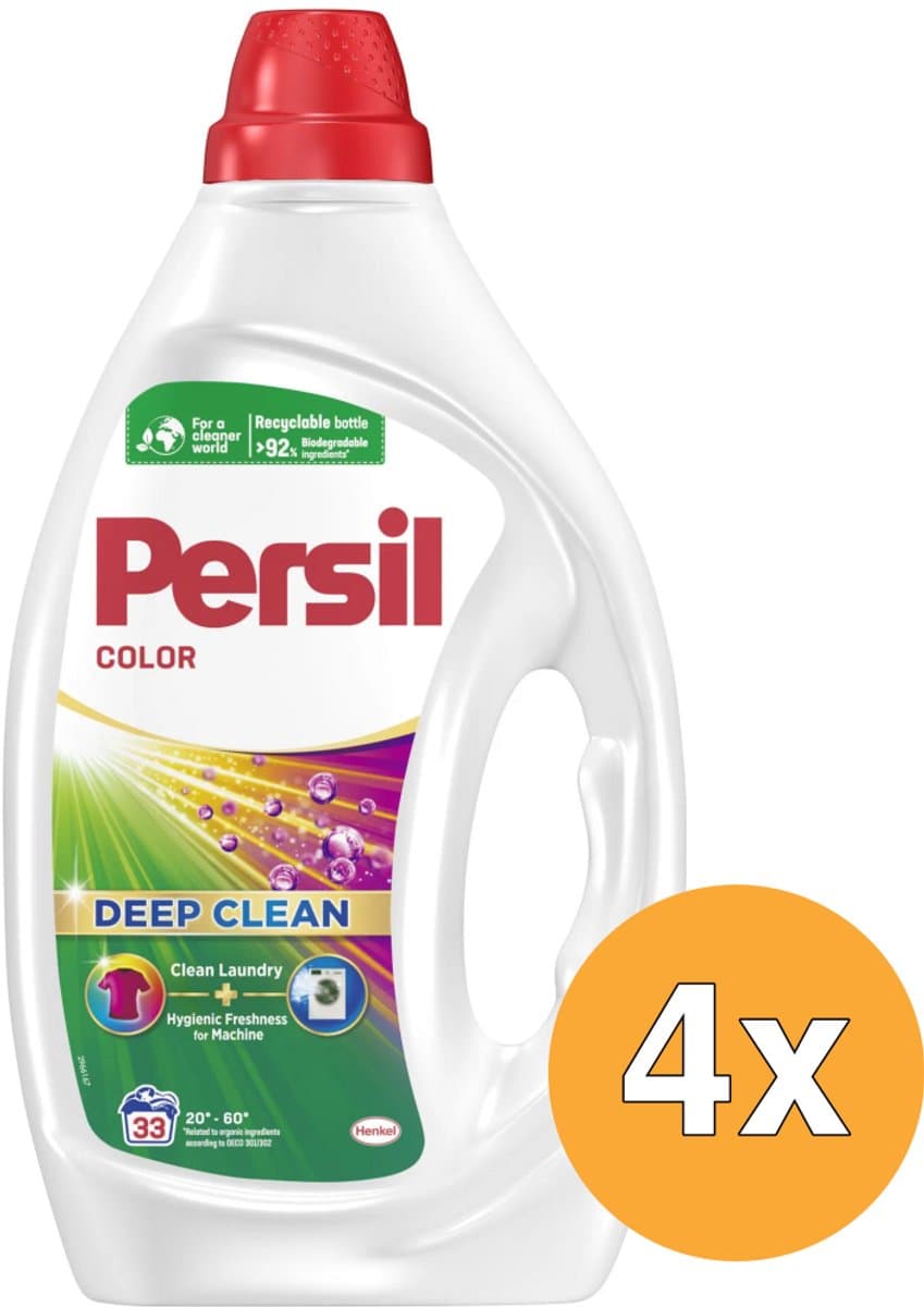 Persil Gel Color - Deep Clean Color - Vloeibaar Wasmiddel - Gekleurde Was - Beschermt Kleuren - Hygiënisch Frisse Wasmachine - Voordeelverpakking - 4 x 33 Wasbeurten — afbeelding 1