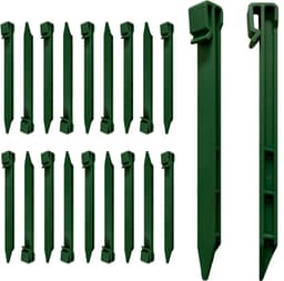 Grondankers 20 Stuks 25cm - Robuuste Kunststof Pinnen - Zwart - Ideaal voor het Bevestigen van Grasrandbanden - SnelShoppen — thumbnail 1
