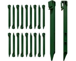 Grondankers 20 Stuks 25cm - Robuuste Kunststof Pinnen - Zwart - Ideaal voor het Bevestigen van Grasrandbanden - SnelShoppen