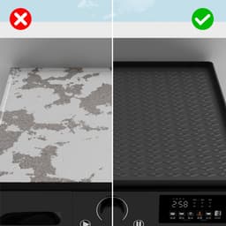Wasmachinebeschermhoes - Anti-lekmat voor koelkast - Vloerbeschermmat - Verdikte siliconen beschermhoes - Diamantpatroon - 60x60 cm - Opstaande randen - Antislip - Geschikt voor wasmachines en drogers - Zwart — thumbnail 5