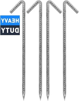 Grondanker tentharingen - tuin haringen van staal - grondnagels voor landschap en bouw - tent voor trampoline en schommel - 6 stuks 30 cm — thumbnail 2
