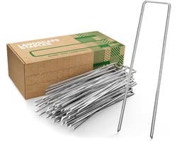 SnelShoppen - 200 Stuks Tuinankers/Grondpinnen Rvs - Roestvrijstalen en Gegalvaniseerde Grondankers - 150mm x 25mm Ø2.8mm - Voor Camping, Tenten, Tuin