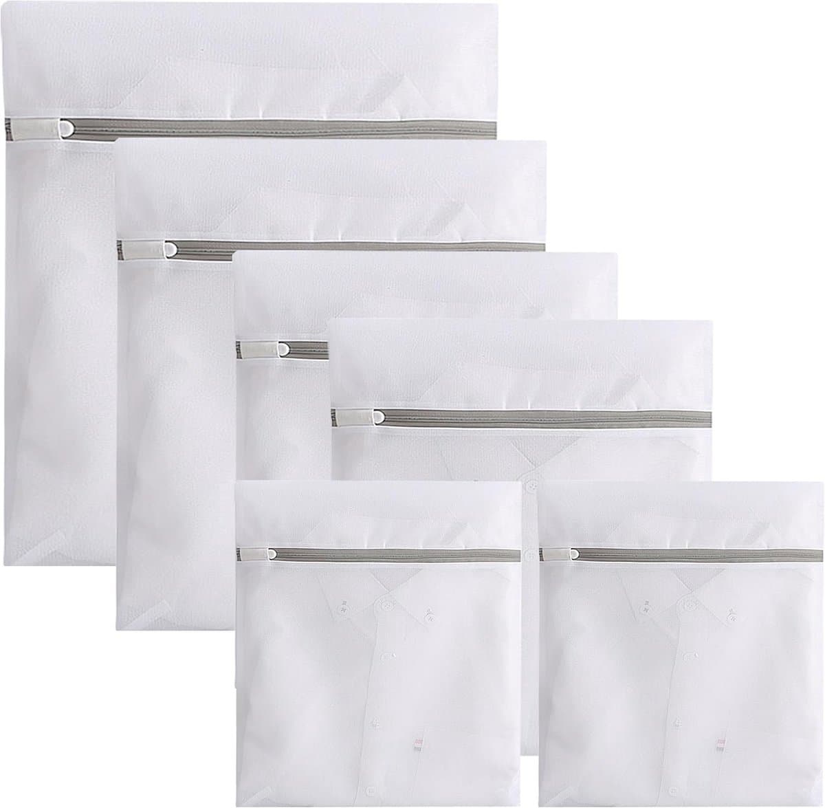 SnelShoppen - 6 Stuks Wasnetten voor Wasmachine, 4 Maten Waszakken met Rits, Grote Mesh Waszakken voor Sokken, Kleding, Beddengoed, Ondergoed en Reize — afbeelding 1
