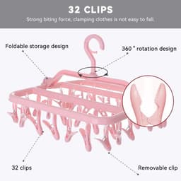 Droogrek met 32 Plastic Wasknijpers, Ideaal voor Kleding, Sokken, Ondergoed en Babykleding — thumbnail 5