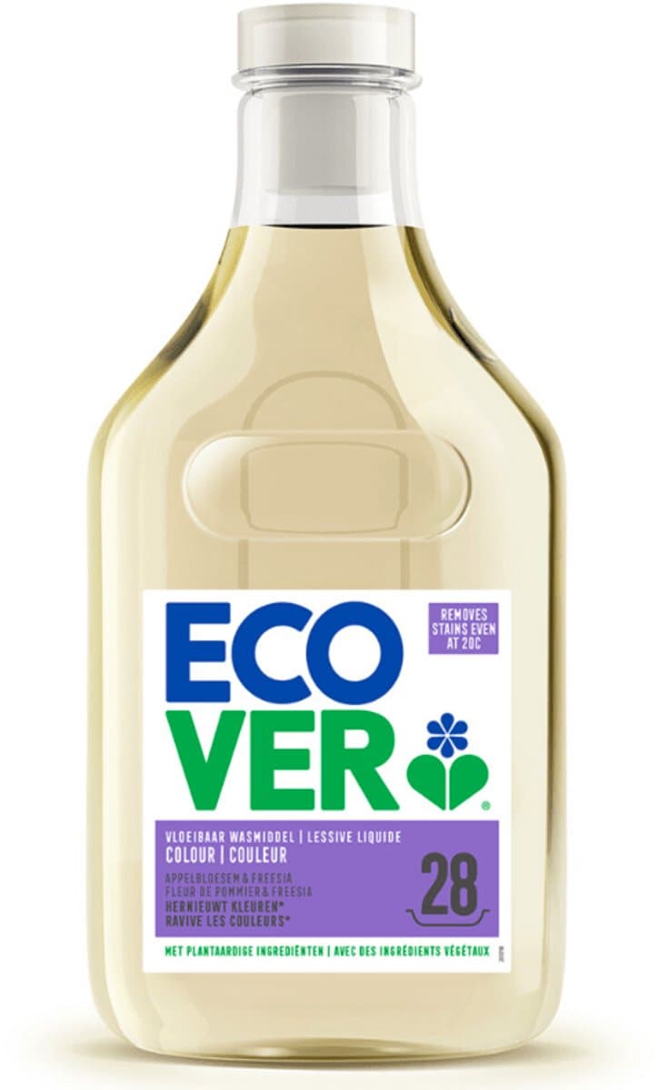Ecover Geconcentreerd Vloeibaar Wasmiddel Color Appelbloesem & Freesia 28 Wasbeurten - 1 liter — afbeelding 1