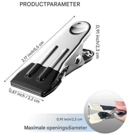 QTTVBTNA -Wasknijpers - Set van 30 - Roestvrijstalen Knijpers - Zwart, roestvrij, waterbestendig, windbestendig - Sterke veer, antislip rubberen coating - Multifunctioneel voor kleding, handdoeken, snacks en foto's - Voor thuis en reis — thumbnail 3