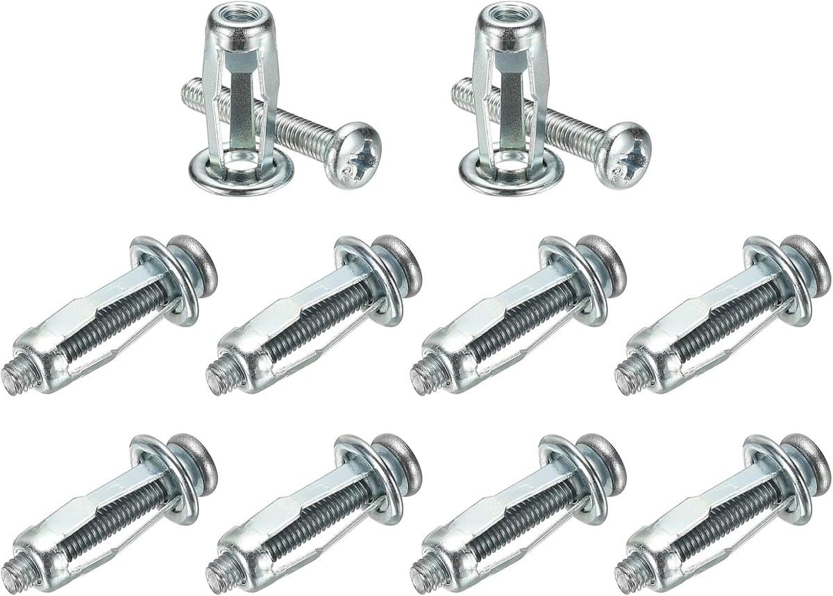 METERXITY 10-Pack M4 x 20 Holle Deur Anker Set, Zilver Toon | Petal Nuts Expansion Screw Jack Moer, voor holle wand, aluminium bekleding, stalen buizen, ijzeren platen, kunststof panelen — afbeelding 1