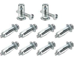 METERXITY 10-Pack M4 x 20 Holle Deur Anker Set, Zilver Toon | Petal Nuts Expansion Screw Jack Moer, voor holle wand, aluminium bekleding, stalen buizen, ijzeren platen, kunststof panelen