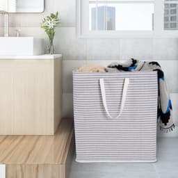 Opvouwbare wasmand 100 liter - Grote capaciteit - Waterdicht van PE - Grijs — thumbnail 4