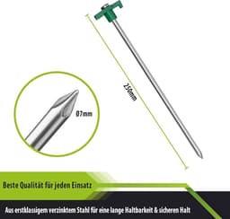 24x anti-roest rotsgrondpennen groen-zilver Ø 07 cm 25 cm lengte - gegalvaniseerd staal - bevestiging in de grond — thumbnail 4