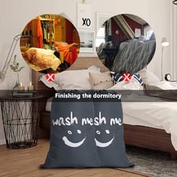 2 stuks waszakken voor op reis, vuile was, wasverzamelaar, waszak, grote opvouwbare wasmand, opbergtas, wasbak, outdoor, 120 liter, grijs — thumbnail 5