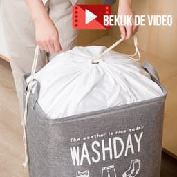Allernieuwste Wastas Opbergtas 73 L Organizer Opbergbox Voor Wasgoed, Dekens, Kussens, Kleding, Dekbed, Speelgoed - Waszak maat 33 x 43 x 52 cm - ROSE Kleur — thumbnail 4