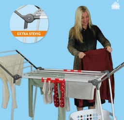 LaundrySpecialist Droogrek Louise Inklapbaar - Droogrekken Wasrek - 20 M Drooglengte — thumbnail 3