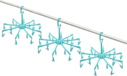 Droogcarrousel/droogmolen blauw met 18 knijpers 48 cm - 3x - Droogrek/Droogmolen/Wasrekje — thumbnail 1