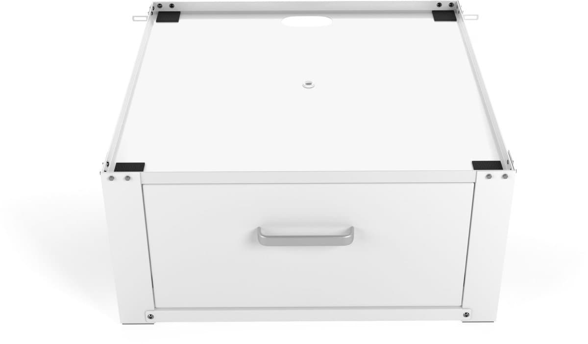 Wasophoogte® Wasmachine verhoger met lade - Wasmachine opbouwmeubel XL - Wasmachine sokkel - 31cm hoog - Wit - Universeel - 63*63 (LxB) - Inclusief wandbeugels — afbeelding 1
