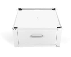 Wasophoogte® Wasmachine verhoger met lade - Wasmachine opbouwmeubel XL - Wasmachine sokkel - 31cm hoog - Wit - Universeel - 63*63 (LxB) - Inclusief wandbeugels