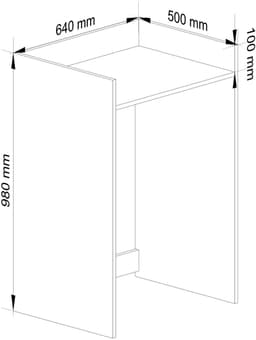 Wasmachine Kast / Wasmachine Ombouw / Wasmachine Meubel FIN / Zwart / AKORD Furniture Factory / 64 x 98 x 50 cm — thumbnail 4
