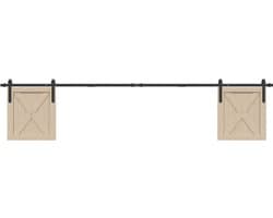 vidaXL - Ophangset - voor - schuifdeur - 244 - cm - koolstofstaal