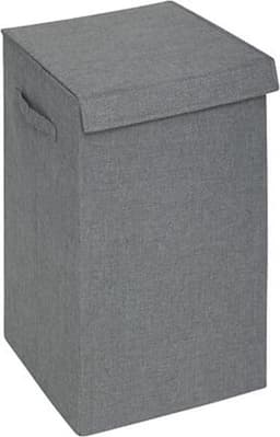 5Five Eureka sorteer wasmand - 74 liter - grijs - 37 x 37 x 60 cm - MDF/Polyester stof - met afsluitklep — thumbnail 1