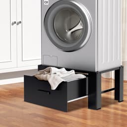 Wasmachine verhoger met lade Wasmachine opbouwmeubel Wasmachine kast Wasmachine sokkel Zwart — thumbnail 5