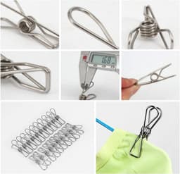 Wasknijpers Roestvrij Staal - Powerclips Kledingklemmen - Wasgoed Ophangen - Roestvrij Staal Duurzaam - 40 Stuks - Zilver — thumbnail 5