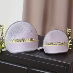 Zes halfronde waszakken Geschikt voor bh's, Geschikt voor het wassen van diverse bh's, ondergoed, sokken en andere kleine kledingstukken. Ze Geschikt voorkomen dat kleding in de knoop raakt, vervormt of slijt, en beschermen deze tegen beschadiging. — thumbnail 5