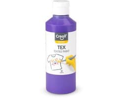 Creall Tex - Textiel- & Stoffenverf - Paars / Violet - 250ml - Machine wasbaar na fixatie - Voor T-shirts, jeans, schoenen, stoffen tassen, meubels en auto-interieurs/hemelbekleding - Gemaakt in NL - Glutenvrij