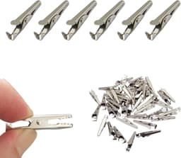 50 Stuks Mini Metalen Alligator Clips Batterij Testkabels Zilverkleurig — thumbnail 1