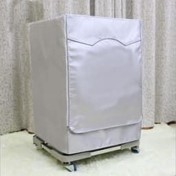 Wasmachine hoes - Wasmachine Beschermer - Verstelbare - Oxford-stof - Frontlaadwasmachine - Geschikt voor de meeste wasmachines en drogers met een opening aan de voorzijde - 65x60x85 cm - Zilver — thumbnail 5