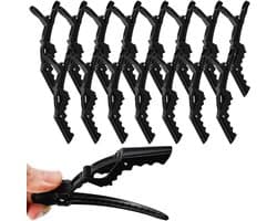 15x Professionele Haarclips Zwart - Kapper Clips voor Styling en Knippen