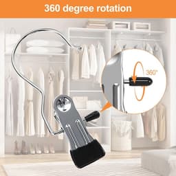 Wasknijpers Haken - Kleding Clips - Drogen Kleding - 360 Graden Draaibaar - 11 x 5 cm - Zilver — thumbnail 2