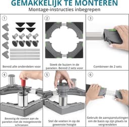 Wasmachine Verhoger - Wasmachine Opbouwmeubel - Wasmachine Sokkel - Anti Slip & Verstelbaar - Ook voor Droger, Koelkast en Vriezer - 300 Kg Draagkracht - 4 Poten - Hoogte 16 tot 19 cm - van Imperatoris — thumbnail 4