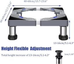 Wasmachine Verhoger - Wasmachine Opbouwmeubel - Wasmachine Sokkel - Anti Slip & Verstelbaar - Ook voor Droger, Koelkast en Vriezer - 150 Kg Draagkracht - 4 Poten - Hoogte 13-16 cm - van Imperatoris — thumbnail 4