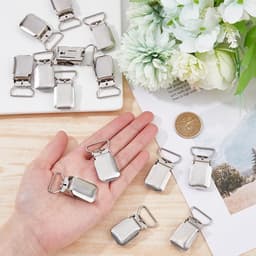 Allecto- tapijtclips - 15 stuks - ijzeren - hangende - platina - wandclips - tapijtgrijpers - zware clips - tapijt - handdoek - sjaal - geschikt voor - 42 x 23 mm - metaal — thumbnail 4