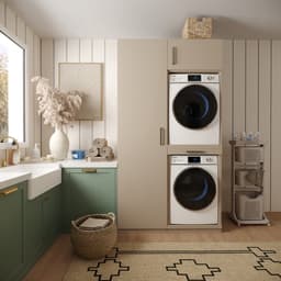 Wasophoogte® Wasmachine Kast Paris - Wasmachine verhoger - Wasmachine ombouw - 700(D)*1265(B)*2350(H) mm - Taupe — thumbnail 4