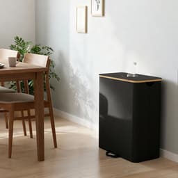 SONGMICS - Wasmand - Flessenverzamelbak met Deksel - Met Binnenzak - 135 L Capaciteit — thumbnail 3