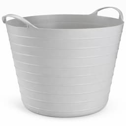 Wasmand / Opbergemmer 25L Lichtgrijs – Kunststof Emmer met Handgrepen – Multifunctionele Opbergbak voor Was, Speelgoed & Huishouden – Ø38 x 34 cm — thumbnail 1