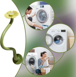 Deur Steun - Wasmachine Accessoire - Lucht Circulatie - Bloem Design Magnetisch - 16 cm Hoog - Roze Groen Blauw — thumbnail 5
