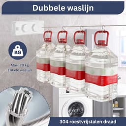 CLVP® Waslijn Uittrekbaar - Wanddroogrek - Wasdraad — thumbnail 5