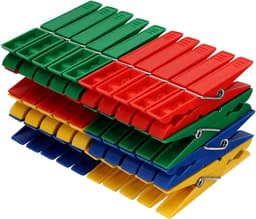 Set van 40 Kledingknijpers in 4 Vrolijke Kleuren - Stevige Wasknijpers voor Buiten — thumbnail 1
