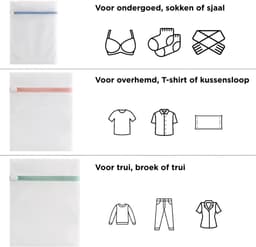 Set van 7 waszakken voor de wasmachine - Beschermende netten in 3 maten met ritssluiting — thumbnail 2
