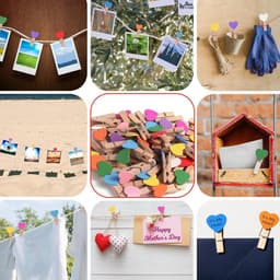 120 Houten Knijpers met 50 Meter Ophangtouw – Kleine Waslijnklemmen voor Foto's en Decoratie — thumbnail 5