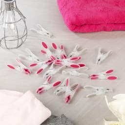 Set van 24 Stevige Wasknijpers met Extra Grip - Grijs en Roze — thumbnail 2